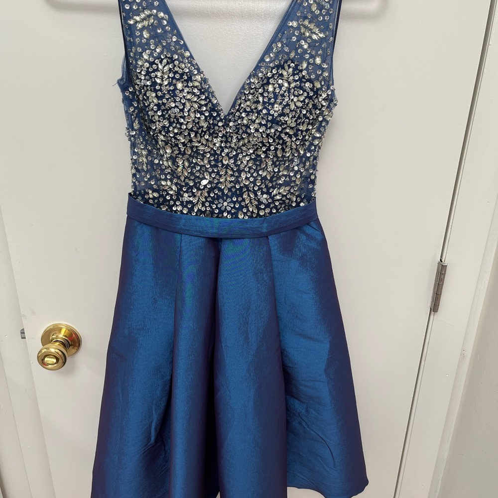 White By Soieblu Navy blue and Silver Dress